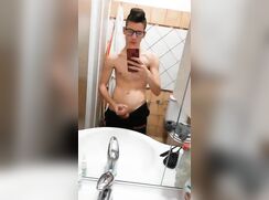 Straight Italian twink jerking