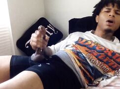 Sexy Black man blows a load