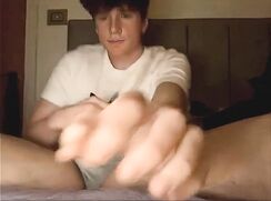 Handsome Dark Hair College Fit guy wanks off in his Dorm-room - AI Enhanced