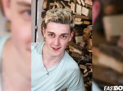 Cute blonde czech boy does striptease