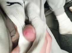 Horny Boy White Sock Cum