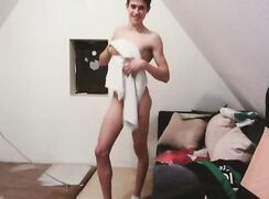 German guy Ben puts his cream in his hand