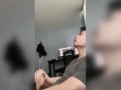 Taking a break from studying to rub one out