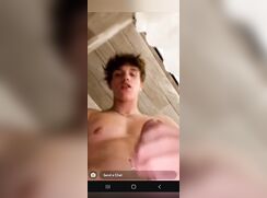 Cute white guy jerking dick