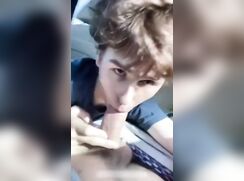 Sucking off my boyfriend in the car