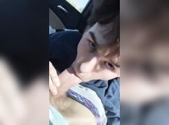 Sucking off my boyfriend in the car