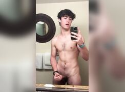 cute brunette cumming bathroom bate