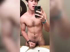 cute brunette cumming bathroom bate