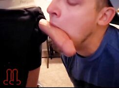 Skaden sucks and jerks off a guy in pants
