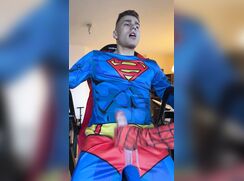 Superman cums with some help