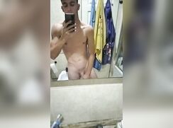 Hot fit boy jerking