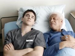 Love between grandpa and boy