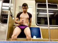 Latino Twink Jerks Off In Public Transit (Compilation)