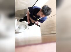 hot chinese guy takes a break from work to jerk
