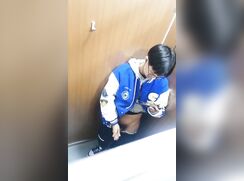 nerdy chinese college student rubs one out