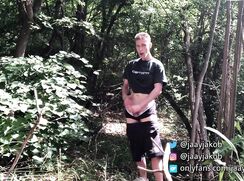 Young twink Jakob jerks off in the forest and shows hot ass - 11-27-25