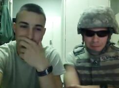 Army guys show their cocks a little (but mostly chatting)