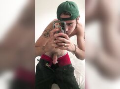 cute twink showing his big dick