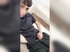 Cute Boy Cums On His Shirt