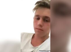 Hands-free cum shot on the floor