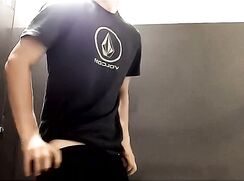 Brunette College Guy Big Cock takes a wank break between classes - AI Enhanced