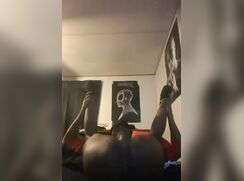 Black dude Plays with ass in bed