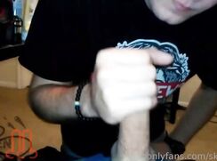 Skaden sucks a guy in his room