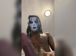MASKED UP BLACK DREAD BOY BEATING HIS BIG DICK (NO CUM)