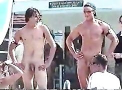 Vintage film: Weird nudist event?