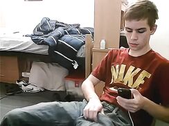 Straight College Student Hung Wanks Off in his Dorm-room - AI Enhanced