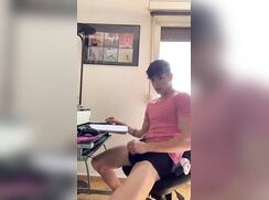 Webcam shows his fans HUGE shaved nob