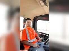 REAL str8 workie chav lad wanks in his van in public