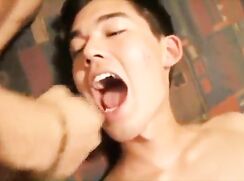 First time together sharing spunk in mouth