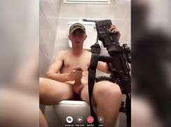 Israeli soldier showing off both of his guns