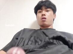 korean boy cums for you close up