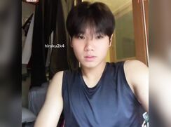 cute korean boy jerking off on cam