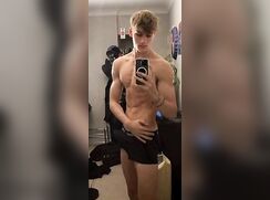 cute fit blonde snap cumming on bed