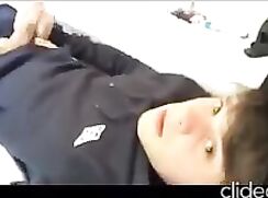 real chav scally lad cums on his hoodie just for fun