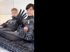 cutes black spiders fight