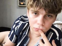 Young Russian Guy Stroking His Uncut Cock on Cam