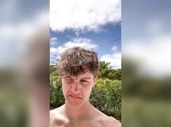 cute hung jack showing his cock at the swimming pool