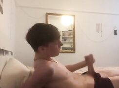 Hot body boy wanking his cock