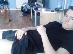 cute big cock jas cumming on t shirt