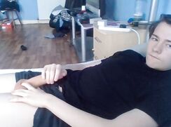 cute big cock jas cumming on t shirt