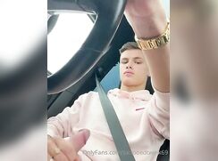 Russian Cums While Driving
