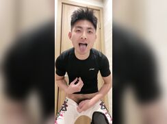Asian dumb boy showing