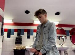 Cute Twink Wanks In Public Toilet