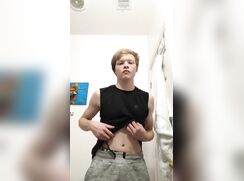 Blond Twink Jerks Fat Uncut Cock