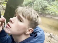 Outdoor - Twink facial and cum in mouth