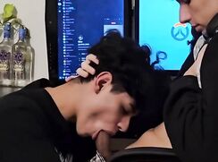 Cute couple sucking each other